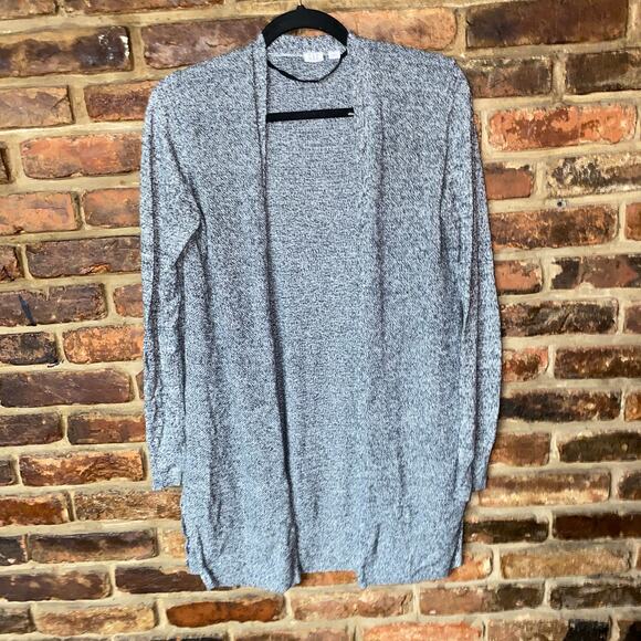 Gap Black Gray Open Front Cardigan Duster Sweater Women's Size XS - Picture 1 of 5